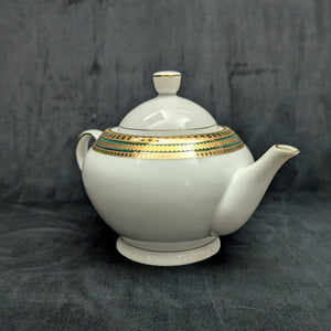 Norishega Fine Porcelain Teapot Pair (24K Gold & Geometric Band Collection), Circa 1960s 🇯🇵✨⚜️