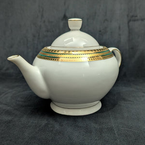 Norishega Fine Porcelain Teapot Pair (24K Gold & Geometric Band Collection), Circa 1960s 🇯🇵✨⚜️