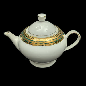 Norishega Fine Porcelain Teapot Pair (24K Gold & Geometric Band Collection), Circa 1960s 🇯🇵✨⚜️