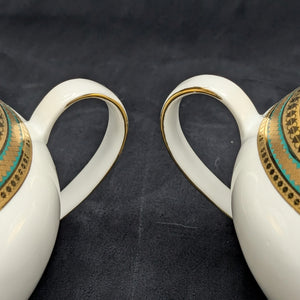 Norishega Fine Porcelain Teapot Pair (24K Gold & Geometric Band Collection), Circa 1960s 🇯🇵✨⚜️