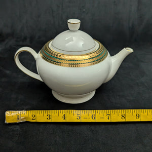 Norishega Fine Porcelain Teapot Pair (24K Gold & Geometric Band Collection), Circa 1960s 🇯🇵✨⚜️