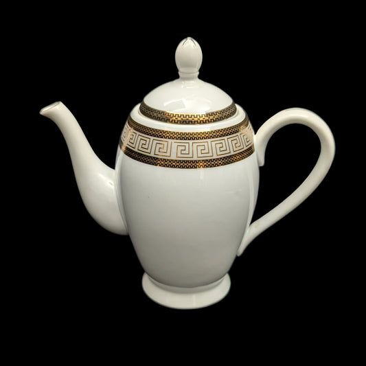 Fine Porcelain Teapot (Gold Greek Key / Meander Pattern), Chattanooga Series, Circa 1990s ⚜️🏺✨