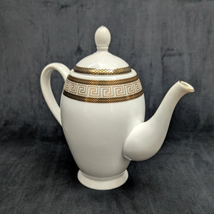 Fine Porcelain Teapot (Gold Greek Key / Meander Pattern), Chattanooga Series, Circa 1990s ⚜️🏺✨