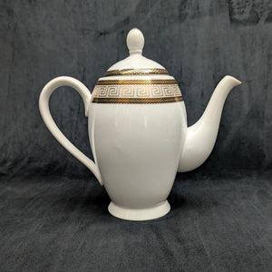 Fine Porcelain Teapot (Gold Greek Key / Meander Pattern), Chattanooga Series, Circa 1990s ⚜️🏺✨