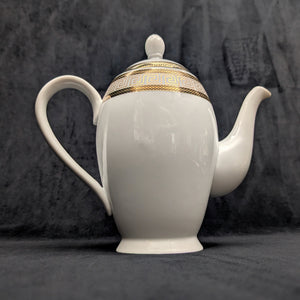Fine Porcelain Teapot (Gold Greek Key / Meander Pattern), Chattanooga Series, Circa 1990s ⚜️🏺✨