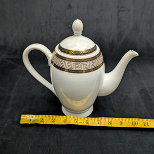 Fine Porcelain Teapot (Gold Greek Key / Meander Pattern), Chattanooga Series, Circa 1990s ⚜️🏺✨
