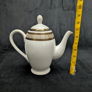 Fine Porcelain Teapot (Gold Greek Key / Meander Pattern), Chattanooga Series, Circa 1990s ⚜️🏺✨
