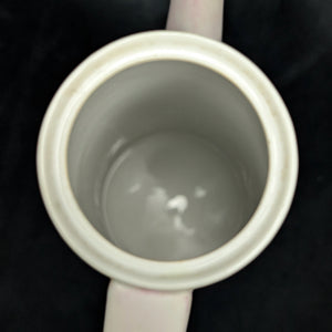 Hand-Painted Coffee Pot (Pink Dogwood Floral with Signed Inscription to Claudia), Mid-Century Art Ceramic 🌸✍️💖