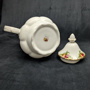 Royal Albert Old Country Roses Coffee/Tea Pot (Bone China, Tall Fluted Form), Circa 1980s 👑🌹⚜️
