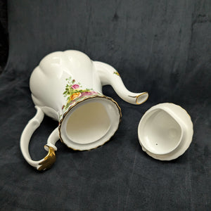Royal Albert Old Country Roses Coffee/Tea Pot (Bone China, Tall Fluted Form), Circa 1980s 👑🌹⚜️