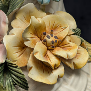 Capodimonte Style Ornamental Coffee Pot (Basket Weave, Applied Flowers, Made in Italy), Circa 1960s 🇮🇹👑🌹