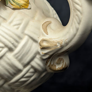 Capodimonte Style Ornamental Coffee Pot (Basket Weave, Applied Flowers, Made in Italy), Circa 1960s 🇮🇹👑🌹