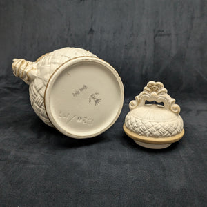 Capodimonte Style Ornamental Coffee Pot (Basket Weave, Applied Flowers, Made in Italy), Circa 1960s 🇮🇹👑🌹