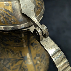 Arabian Brass Dallah Coffee Pot (Crossed Swords Engraving and Etched Foliate Design), Circa 1950s 🇸🇦☕️⚔️