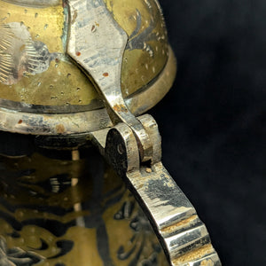 Arabian Brass Dallah Coffee Pot (Patent No. Base & Etched Foliate Design), Circa 1960s 🇸🇦☕️⚙️