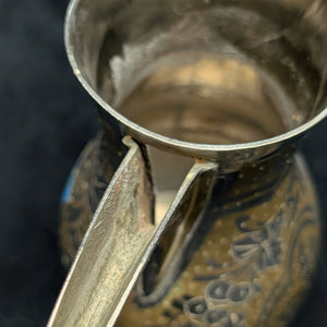 Arabian Brass Dallah Coffee Pot (Patent No. Base & Etched Foliate Design), Circa 1960s 🇸🇦☕️⚙️