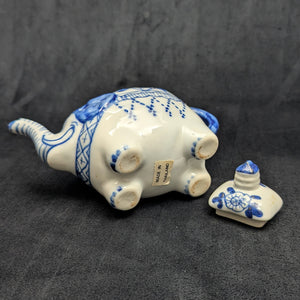Miniature Blue & White Elephant Teapot (Thai Export Ceramic) 🐘💙🇹🇭