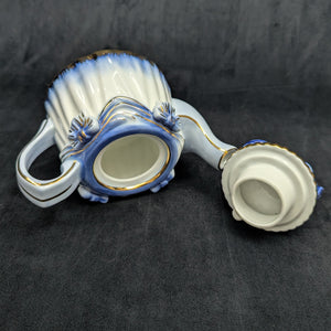 Figural "Tea Table" Teapot with Miniature Set (KPM-Style Mark), Circa Late 20th Century 💙👑✨