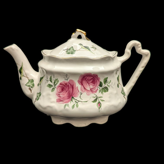 Vintage Arthur Wood English Rose Teapot (Staffordshire, England) 🇬🇧🌹❤️
