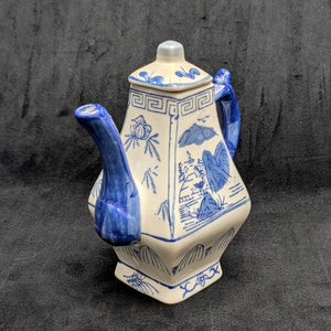 Miniature Blue & White Chinese Landscape Teapot (Decoration Only, Marked "Not For Food") 🇨🇳🏔️🚫