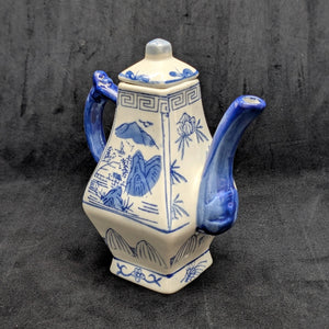Miniature Blue & White Chinese Landscape Teapot (Decoration Only, Marked "Not For Food") 🇨🇳🏔️🚫