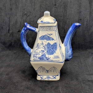 Miniature Blue & White Chinese Landscape Teapot (Decoration Only, Marked "Not For Food") 🇨🇳🏔️🚫