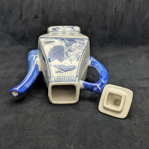 Miniature Blue & White Chinese Landscape Teapot (Decoration Only, Marked "Not For Food") 🇨🇳🏔️🚫