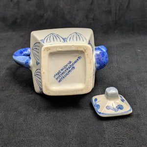 Miniature Blue & White Chinese Landscape Teapot (Decoration Only, Marked "Not For Food") 🇨🇳🏔️🚫
