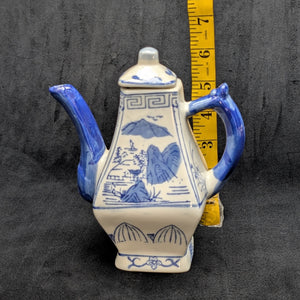 Miniature Blue & White Chinese Landscape Teapot (Decoration Only, Marked "Not For Food") 🇨🇳🏔️🚫