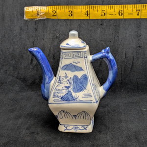 Miniature Blue & White Chinese Landscape Teapot (Decoration Only, Marked "Not For Food") 🇨🇳🏔️🚫
