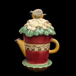 Contemporary Debbie Mumm Figural Teapot (Sakura, Bumblebee) 🐝🌸🏡