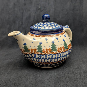 Miniature Polish Pottery Teapot (Bolesławiec, Christmas) 🇵🇱🎄🌟