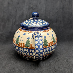 Miniature Polish Pottery Teapot (Bolesławiec, Christmas) 🇵🇱🎄🌟