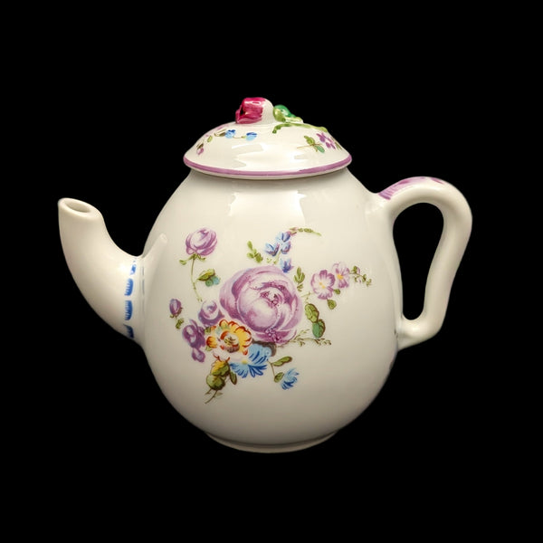 Miniature V&A Museum "Mennecy" Teapot (Franklin Mint, Made in Japan) 🇫🇷🌸🇯🇵