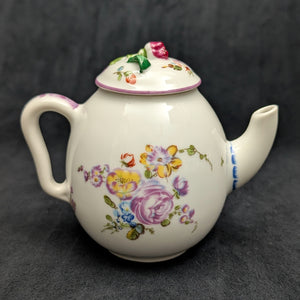 Miniature V&A Museum "Mennecy" Teapot (Franklin Mint, Made in Japan) 🇫🇷🌸🇯🇵