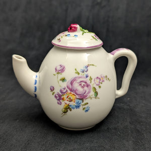 Miniature V&A Museum "Mennecy" Teapot (Franklin Mint, Made in Japan) 🇫🇷🌸🇯🇵