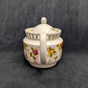 Vintage Pierced Lattice Teapot/Tea Cozy Warmer (Royal Albert Style Roses) 🌹🧺✨