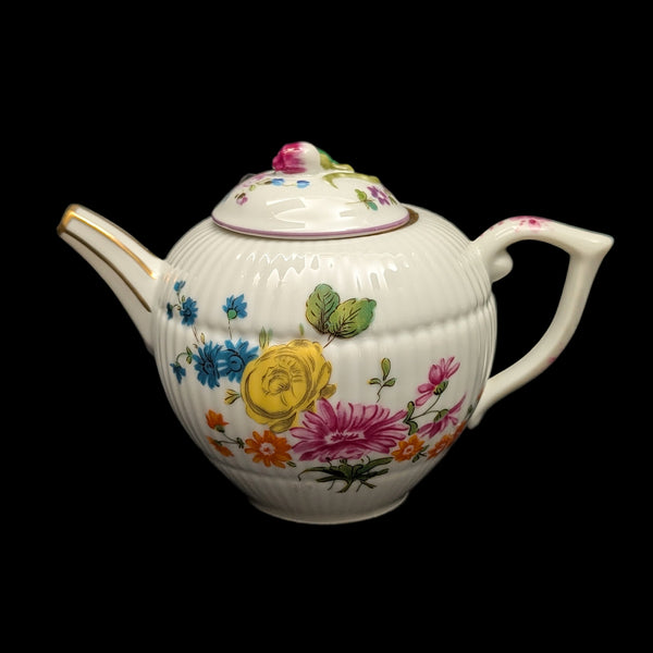 Miniature V&A Museum "Fürstenberg" Fluted Teapot (Franklin Mint) 🇩🇪🌸🇯🇵