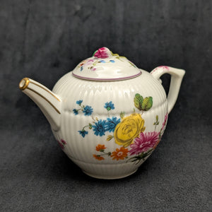 Miniature V&A Museum "Fürstenberg" Fluted Teapot (Franklin Mint) 🇩🇪🌸🇯🇵