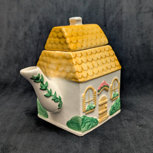 Miniature Figural House Teapot (Thatched Roof Cottage) 🏡💛🌱