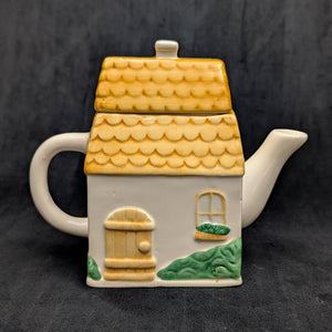 Miniature Figural House Teapot (Thatched Roof Cottage) 🏡💛🌱