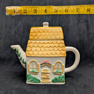 Miniature Figural House Teapot (Thatched Roof Cottage) 🏡💛🌱