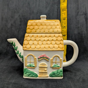Miniature Figural House Teapot (Thatched Roof Cottage) 🏡💛🌱