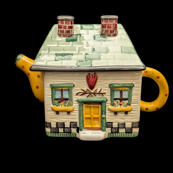 Debbie Mumm Figural Cottage House Teapot (Sakura) 🏡💛❤️