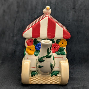 Pfaltzgraff "Painterly Bouquet" Figural Teapot (Flower Cart) 🌸🛒🐦