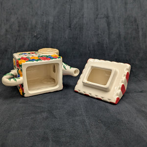 Pfaltzgraff "Painterly Bouquet" Figural Teapot (Flower Cart) 🌸🛒🐦