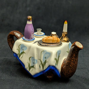 Jim Bailey Signed 1997 Miniature Figural Teapot (Dinner Table Theme) 🍽️🕯️🍷
