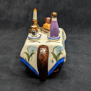 Jim Bailey Signed 1997 Miniature Figural Teapot (Dinner Table Theme) 🍽️🕯️🍷