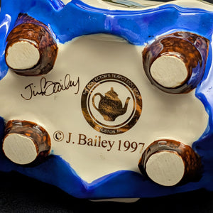 Jim Bailey Signed 1997 Miniature Figural Teapot (Dinner Table Theme) 🍽️🕯️🍷