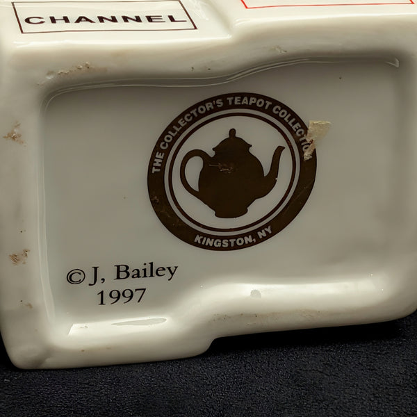 Jim Bailey Signed 1997 Miniature Figural Teapot (Fashion Theme) 👠👜💛